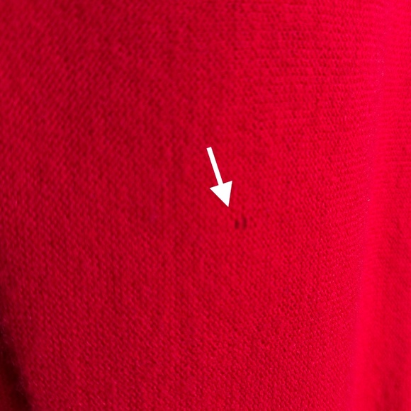 Izod Lacoste 80s Red Knit Cardigan Sweater Sz L - Picture 7 of 8